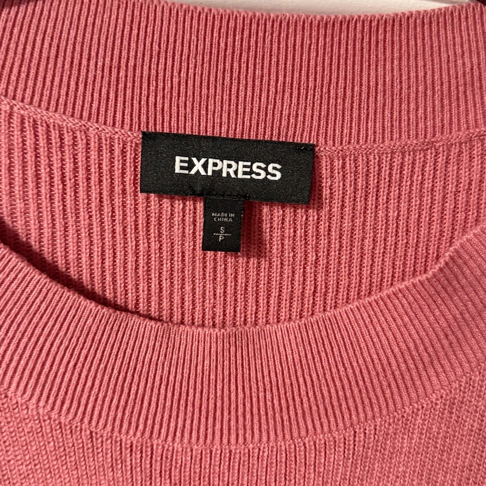 Express Pink Ribbed Sweater - Picture 2 of 5